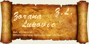 Zorana Lupović vizit kartica